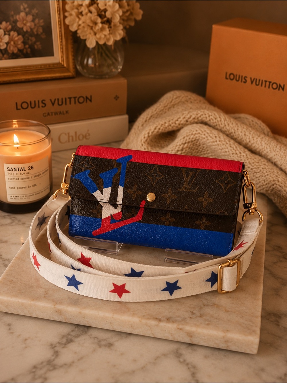 Authentic LV Monogram Wallet-Custom Hand-Painted Conversion